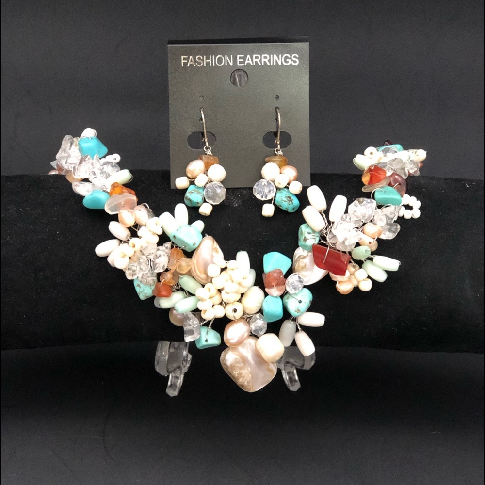 Stunning Multimedia Necklace and Earring set J1